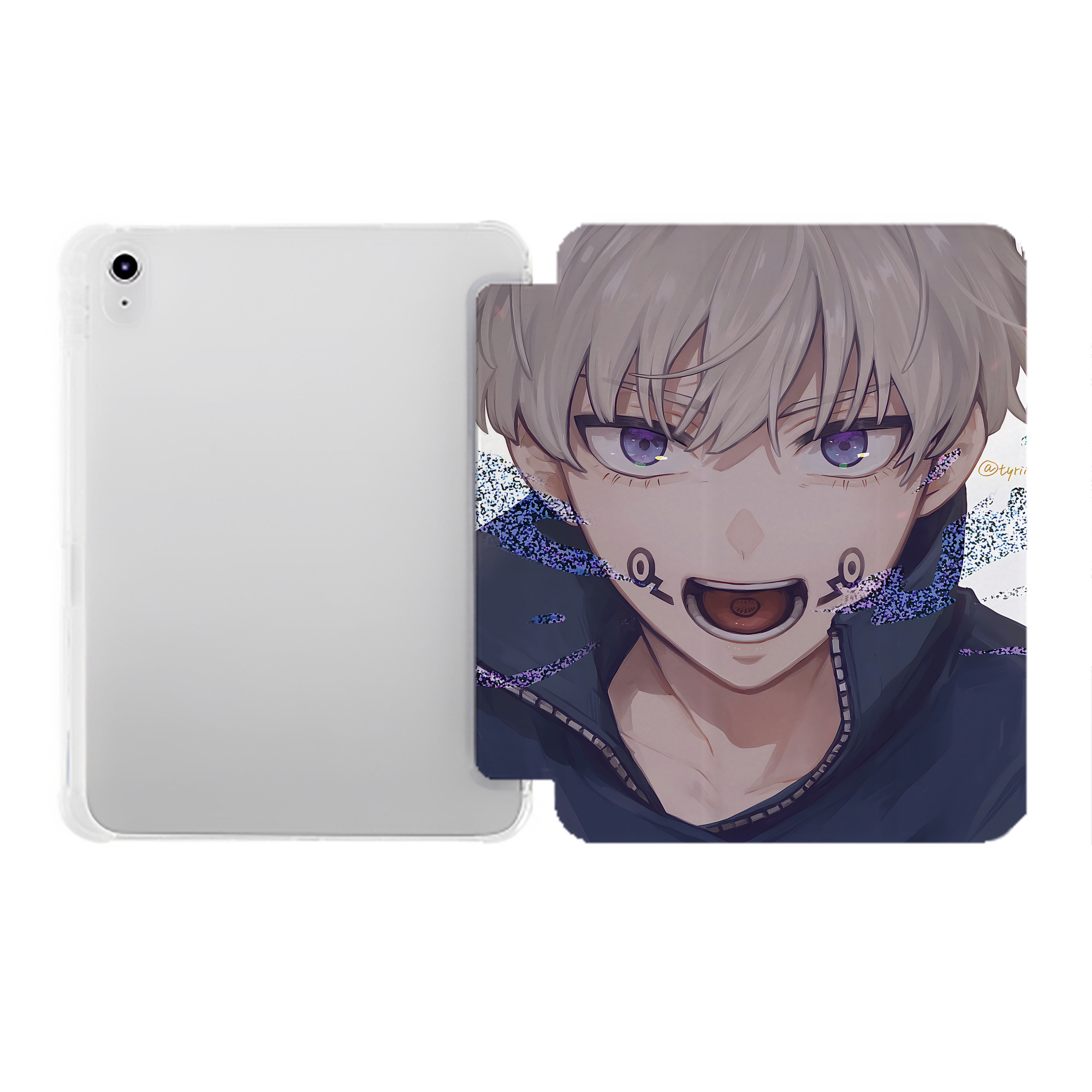 （画像用） 呪術廻戦 Jujutsu Kaisen IPad ケース ペン収納付き 三つ折りスタンド PUレザー×シリコン 対応機種9.5/10.5/10.9インチ